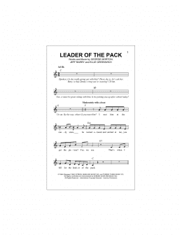 page one of Leader Of The Pack (Lead Sheet / Fake Book)