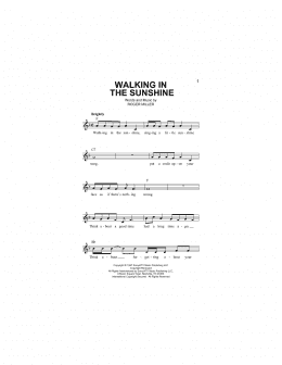 page one of Walking In The Sunshine (Lead Sheet / Fake Book)