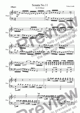 page one of Sonata No.11