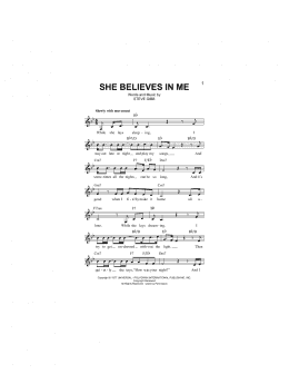 page one of She Believes In Me (Lead Sheet / Fake Book)