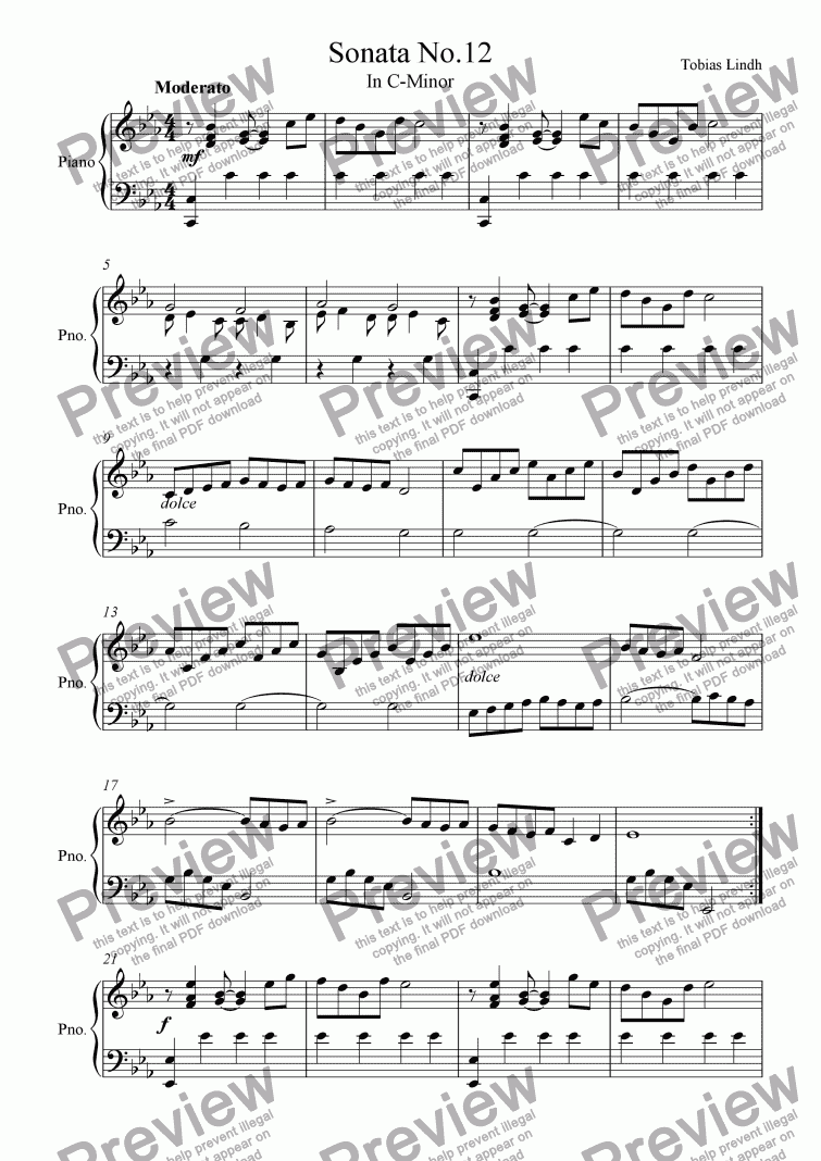 page one of Sonata No.12