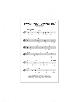 page one of I Want You To Want Me (Lead Sheet / Fake Book)