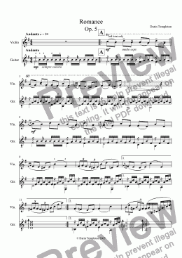 page one of Romance Op. 5