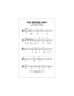 page one of The Breeze And I (Lead Sheet / Fake Book)
