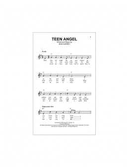 page one of Teen Angel (Lead Sheet / Fake Book)