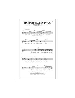 page one of Harper Valley P.T.A. (Lead Sheet / Fake Book)