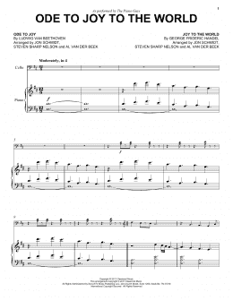 page one of Ode To Joy to the World (Cello and Piano)