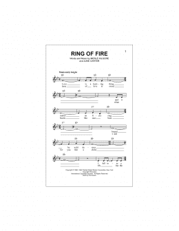 page one of Ring Of Fire (Lead Sheet / Fake Book)