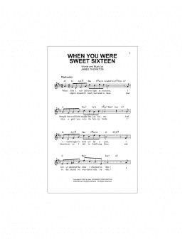 page one of When You Were Sweet Sixteen (Lead Sheet / Fake Book)