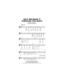 page one of Help Me Make It Through The Night (Lead Sheet / Fake Book)