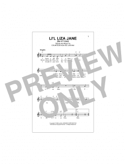 page one of Li'l Liza Jane (Go Li'l Liza) (Lead Sheet / Fake Book)