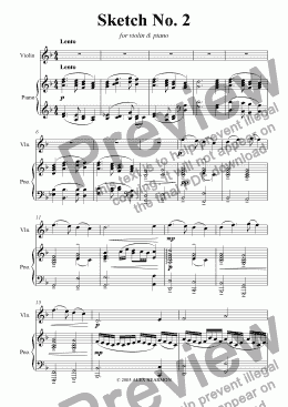 page one of Sketch No. 2 for Violin & Piano