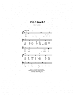 page one of Hello Walls (Lead Sheet / Fake Book)