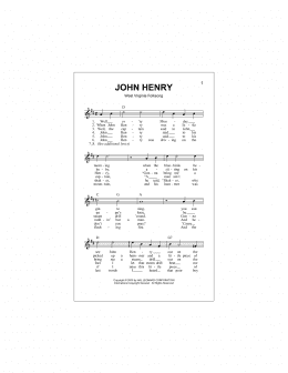 page one of John Henry (Lead Sheet / Fake Book)