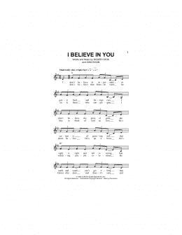 page one of I Believe In You (Lead Sheet / Fake Book)