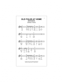 page one of Old Folks At Home (Swanee River) (Lead Sheet / Fake Book)