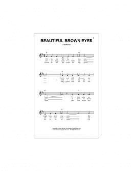 page one of Beautiful Brown Eyes (Lead Sheet / Fake Book)