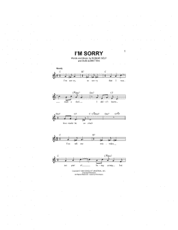 page one of I'm Sorry (Lead Sheet / Fake Book)