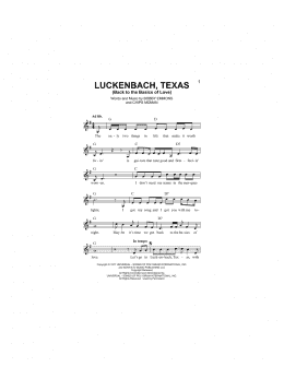 page one of Luckenbach, Texas (Back To The Basics Of Love) (Lead Sheet / Fake Book)
