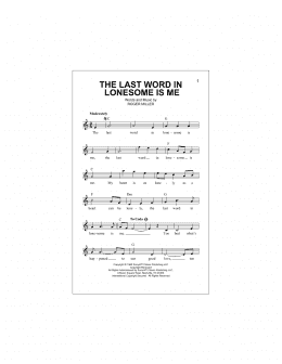page one of The Last Word In Lonesome Is Me (Lead Sheet / Fake Book)