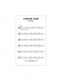 page one of Lord Mr. Ford (Lead Sheet / Fake Book)