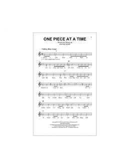 page one of One Piece At A Time (Lead Sheet / Fake Book)