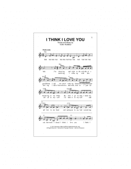 page one of I Think I Love You (Lead Sheet / Fake Book)