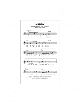 page one of Mandy (Lead Sheet / Fake Book)