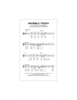 page one of Invisible Touch (Lead Sheet / Fake Book)