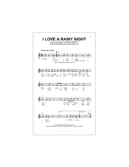 page one of I Love A Rainy Night (Lead Sheet / Fake Book)