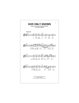 page one of God Only Knows (Lead Sheet / Fake Book)