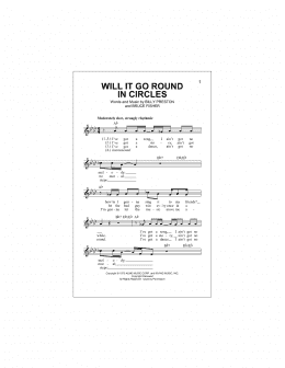 page one of Will It Go Round In Circles (Lead Sheet / Fake Book)