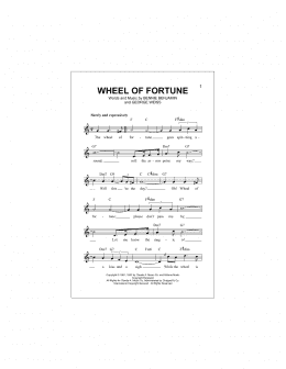 page one of Wheel Of Fortune (Lead Sheet / Fake Book)