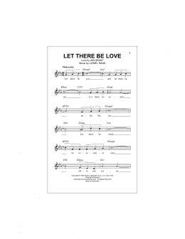 page one of Let There Be Love (Lead Sheet / Fake Book)