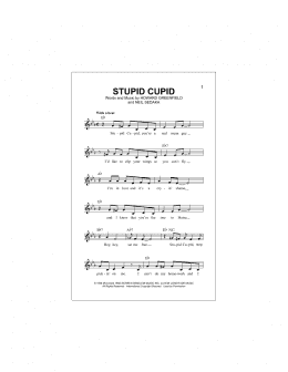page one of Stupid Cupid (Lead Sheet / Fake Book)