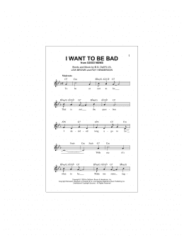 page one of I Want To Be Bad (Lead Sheet / Fake Book)