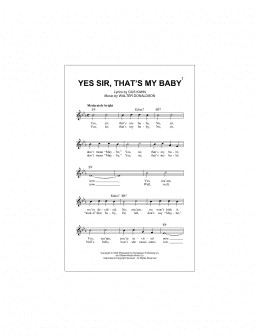page one of Yes Sir, That's My Baby (Lead Sheet / Fake Book)