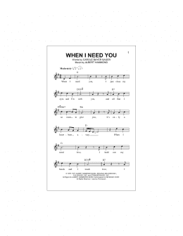 page one of When I Need You (Lead Sheet / Fake Book)