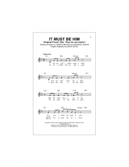 page one of It Must Be Him (Lead Sheet / Fake Book)