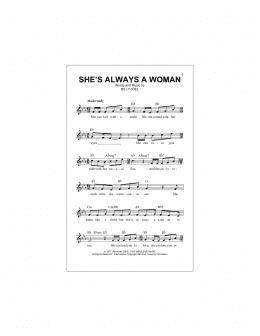 page one of She's Always A Woman (Lead Sheet / Fake Book)