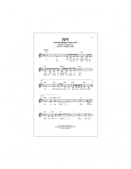 page one of Ivy (Lead Sheet / Fake Book)