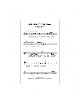 page one of An Innocent Man (Lead Sheet / Fake Book)