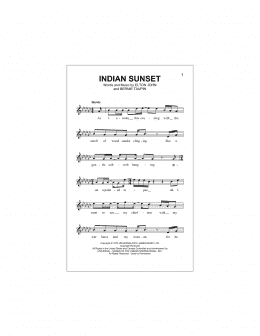 page one of Indian Sunset (Lead Sheet / Fake Book)