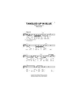 page one of Tangled Up In Blue (Lead Sheet / Fake Book)