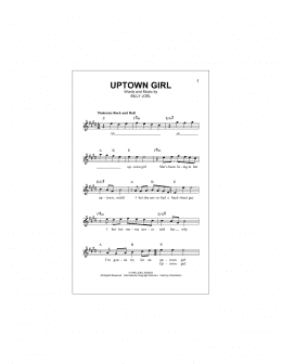 page one of Uptown Girl (Lead Sheet / Fake Book)