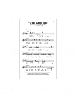page one of To Be With You (Lead Sheet / Fake Book)