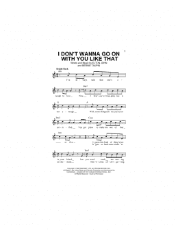 page one of I Don't Wanna Go On With You Like That (Lead Sheet / Fake Book)