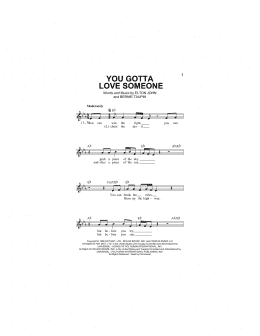 page one of You Gotta Love Someone (Lead Sheet / Fake Book)