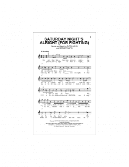 page one of Saturday Night's Alright (For Fighting) (Lead Sheet / Fake Book)