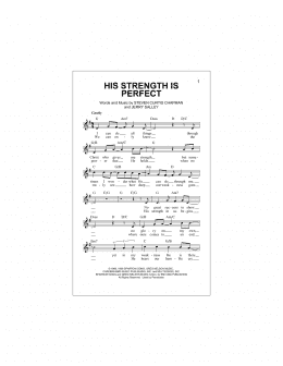 page one of His Strength Is Perfect (Lead Sheet / Fake Book)